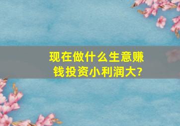 现在做什么生意赚钱投资小利润大?