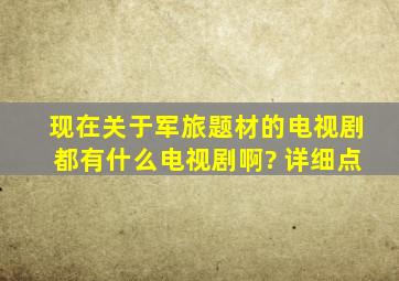 现在关于军旅题材的电视剧都有什么电视剧啊? (详细点)