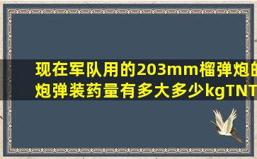 现在军队用的203mm榴弹炮的炮弹,装药量有多大多少kgTNT 