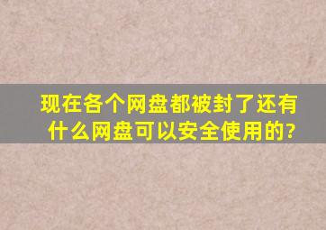 现在各个网盘都被封了,还有什么网盘可以安全使用的?