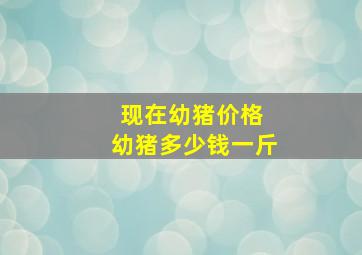 现在幼猪价格 幼猪多少钱一斤