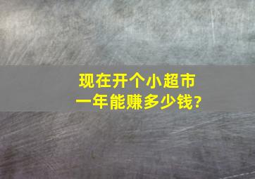 现在开个小超市一年能赚多少钱?