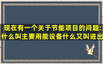 现在有一个关于节能项目的问题:什么叫主要用能设备,什么又叫进出用...