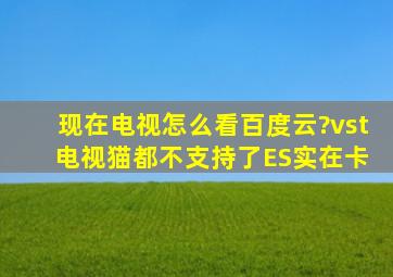 现在电视怎么看百度云?vst 电视猫都不支持了。ES实在卡。