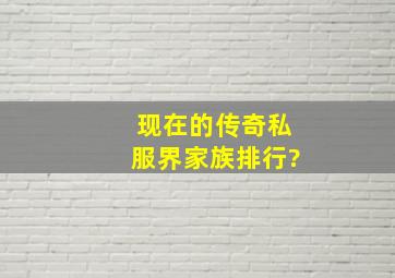 现在的传奇私服界家族排行?