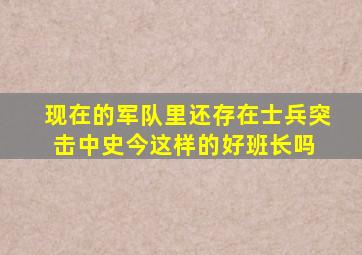 现在的军队里还存在《士兵突击》中史今这样的好班长吗 