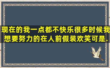 现在的我一点都不快乐,很多时候我想要努力的在人前假装欢笑,可是,...