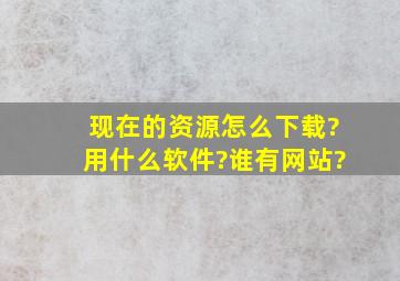 现在的资源怎么下载?用什么软件?谁有网站?