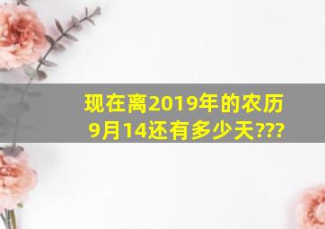 现在离2019年的农历9月14还有多少天???