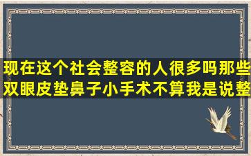 现在这个社会整容的人很多吗那些双眼皮垫鼻子小手术不算我是说整