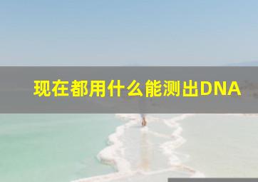 现在都用什么能测出DNA