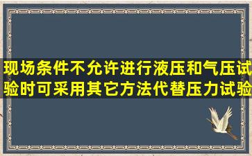 现场条件不允许进行液压和气压试验时,可采用其它方法代替压力试验,...