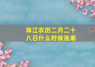 珠江农历二月二十八日什么时候涨潮