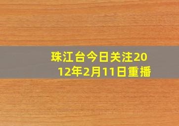 珠江台今日关注2012年2月11日重播