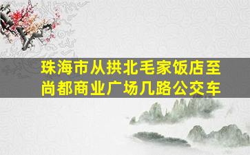 珠海市从拱北毛家饭店至尚都商业广场几路公交车