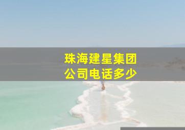 珠海建星集团公司电话多少(