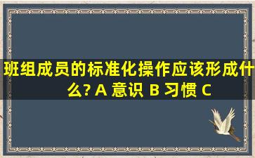 班组成员的标准化操作应该形成什么? A 意识 B 习惯 C 观念 D 标准