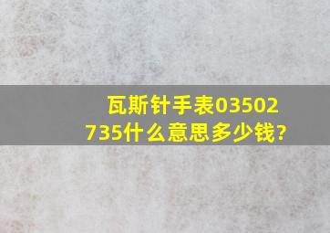 瓦斯针手表03502735什么意思多少钱?