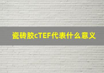 瓷砖胶cTEF代表什么意义