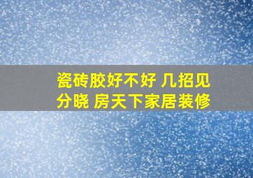 瓷砖胶好不好 几招见分晓 房天下家居装修