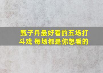 甄子丹最好看的五场打斗戏 每场都是你想看的