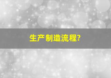 生产制造流程?