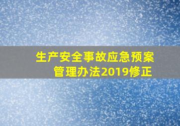 生产安全事故应急预案管理办法(2019修正)