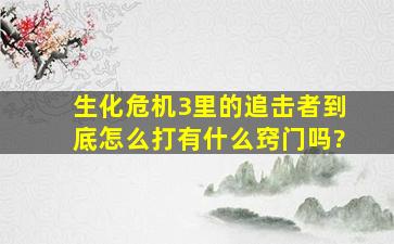 生化危机3里的追击者到底怎么打,有什么窍门吗?