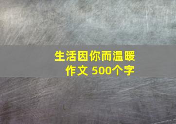 生活因你而温暖作文 500个字