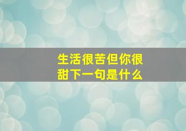 生活很苦但你很甜下一句是什么(