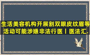 生活美容机构开展割双眼皮、纹眉等活动可能涉嫌非法行医丨医法汇...