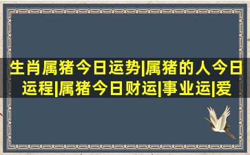 生肖属猪今日运势|属猪的人今日运程|属猪今日财运|事业运|爱情运...