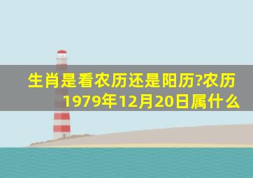 生肖是看农历还是阳历?农历1979年12月20日属什么