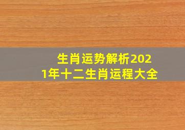 生肖运势解析2021年十二生肖运程大全