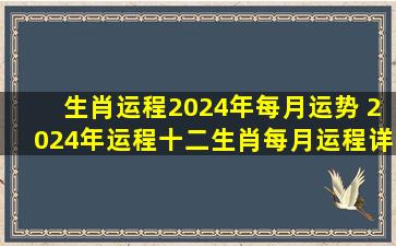 生肖运程2024年每月运势 2024年运程十二生肖每月运程详解