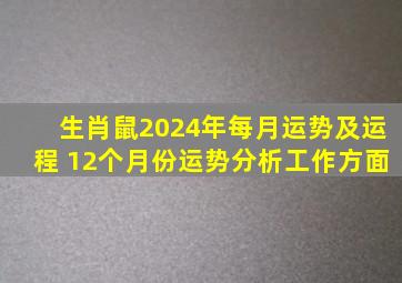 生肖鼠2024年每月运势及运程 12个月份运势分析工作方面