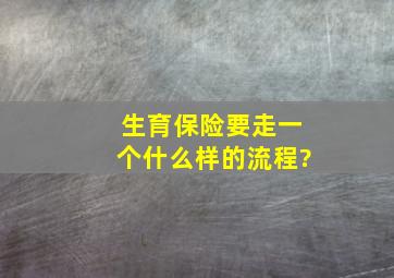 生育保险要走一个什么样的流程?