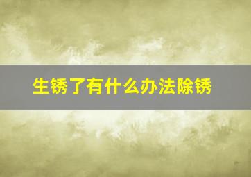 生锈了有什么办法除锈