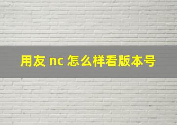 用友 nc 怎么样看版本号