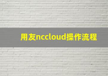 用友nccloud操作流程(