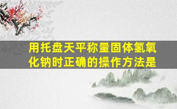 用托盘天平称量固体氢氧化钠时正确的操作方法是