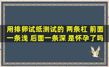 用排卵试纸测试的 两条杠 前面一条浅 后面一条深 是怀孕了吗