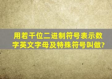 用若干位二进制符号表示数字,英文字母及特殊符号叫做?