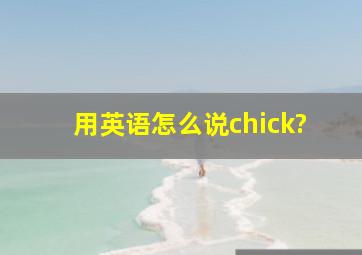 用英语怎么说chick?