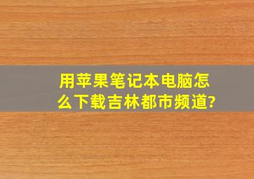 用苹果笔记本电脑怎么下载吉林都市频道?