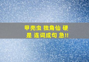 甲壳虫 独角仙 硬 是 连词成句 急!!