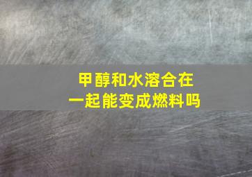 甲醇和水溶合在一起能变成燃料吗