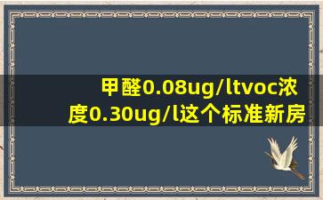 甲醛0.08ug/ltvoc浓度0.30ug/l这个标准新房可以入住吗(