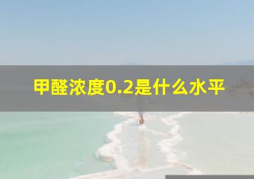 甲醛浓度0.2是什么水平