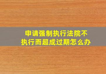 申请强制执行法院不执行而超成过期怎么办